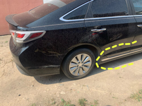 Накладка порога правая с хромом Hyundai Sonata LF hybrid 2014-17