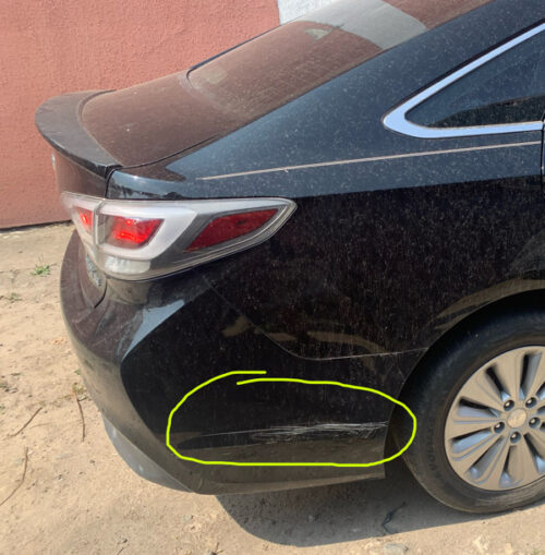 Задний бампер Hyundai Sonata LF Hybrid 2015-17 чёрный — изображение 4