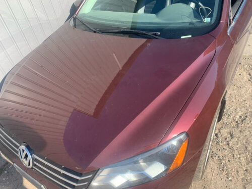 Капот Volkswagen Passat B7 2010-16 бордовый LQ3Z — изображение 3